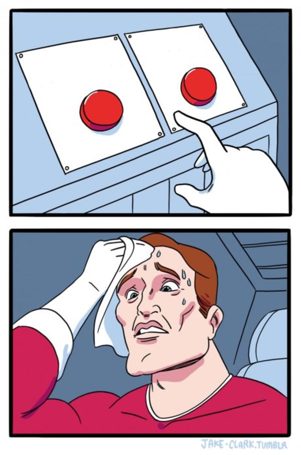 Two Buttons meme about Jack and Friends Jerky