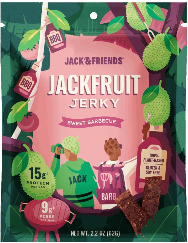 Jack & Barb sweet barbecue jackfruit jerky bag