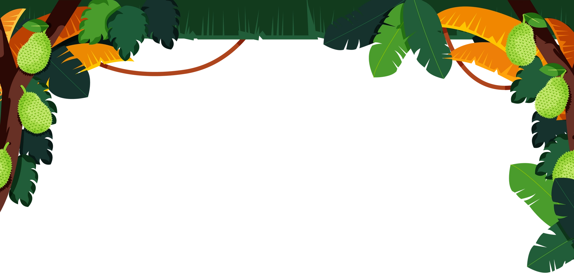 Jungle vines hanging from the top of the page
